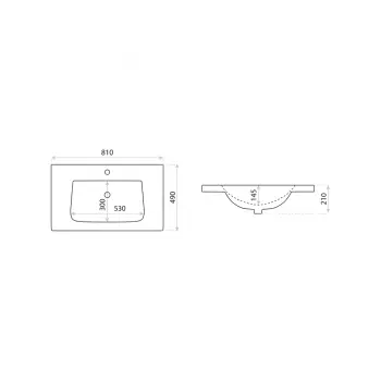 Umywalka meblowa 81x49cm - Lavita Kansas 800